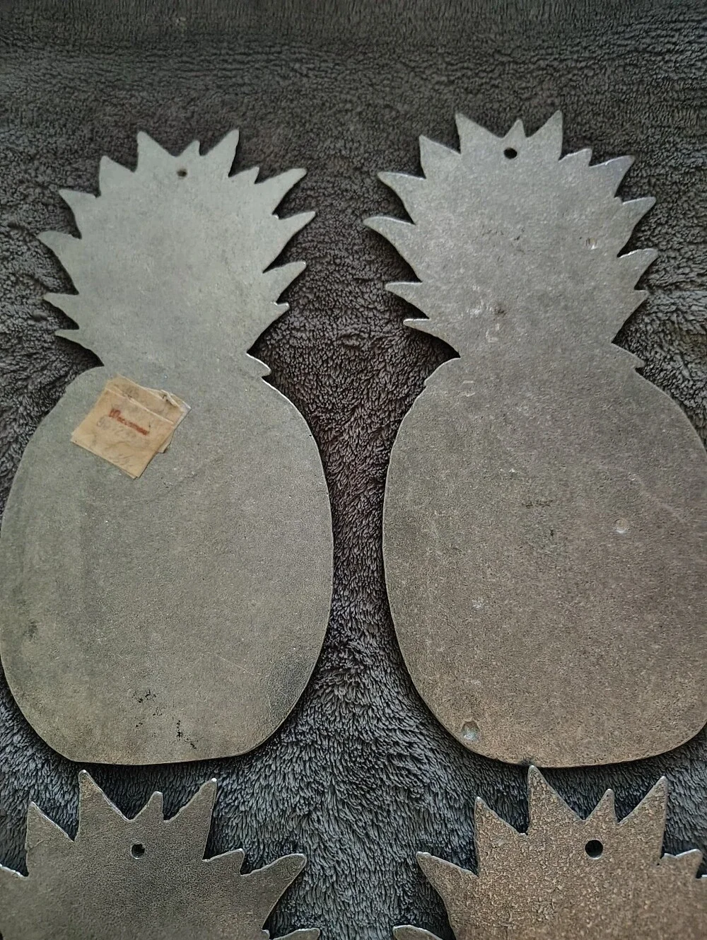 Pineapple Wall Plaque In Pewter Waccomow Potty 1988 Set Of Four